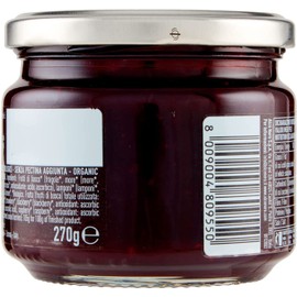 Alce Nero Composta di Frutti di Bosco Biologica Organic Compote of Berries with Organic Strawberries, Blackberries, Blueberries, Red Currants and Raspberries 270 g