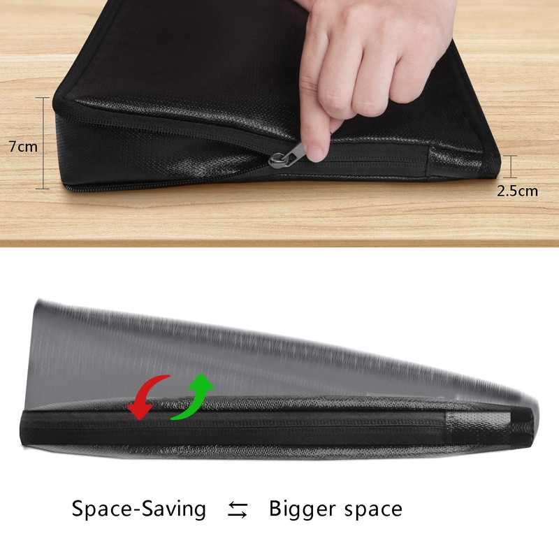 ENORD Safe Fireproof Bag, Valuable Document Storage Case, Waterproof, Flameproof,