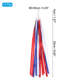 PATIKIL Bike Streamers, Colorful Scooter Handlebar Tassels Grips Ribbon Accessories Decorations for Girls Bicycle Tricycle Handles, White Red Blue