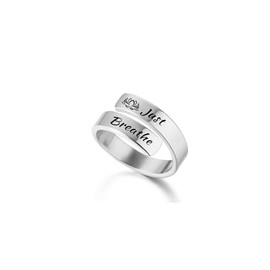 Just Breathe Rings for Women Adjustable Hug Ring Inspirational Statement Jewelry Hope Purity Rings Encouragement Gift Accessories Trendy Jewelry Gifts