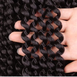 Leeven 12 Inch Short Passion Twist Braiding Hair 7 Packs Water Wave Crochet Hair for Woman Pre Looped Hair Braids for Butterfly Faux Locs 18 Strands/Pack Bohemian Braids Hair Extensions 2#