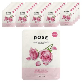 It's Skin Fresh Rose Mask Sheet 20g, 1 pack, 40 pieces / 잇츠스킨 생생 장미 마스크 시트 20g, 1개입, 40개