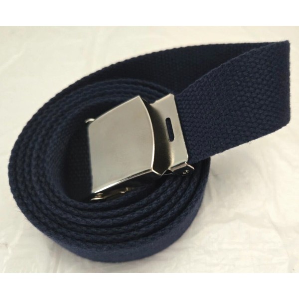 Unbranded Canvas Web Belt Military Style With Silver Buckle 56"