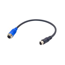 Mini DIN Male Electrical Plug 6 Pin to GX12 4 Pin Straight Male Injection Cable 22AWG PVC 300mm