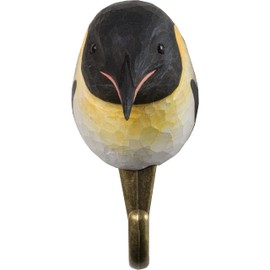WILDLIFEGARDEN Wildlife Garden WG4797 Penguin Hook - Hand Carved Animal Hook Made of Wood and Metal - Polar Animal Collection