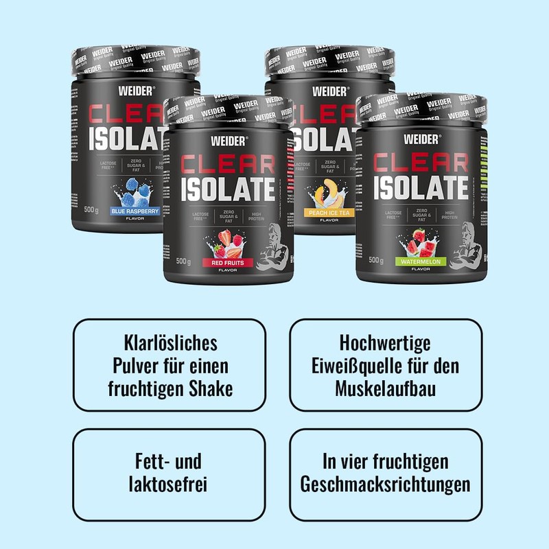 WEIDER Clear Whey Isolate, Fruity Whey Protein Isolate with High