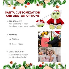 DolliBu Santa Sitting Frog Stuffed Animal Plush Toy - Super Soft Wild Animal Dress Up with Red Santa Claus Outfit, Cute Wildlife Gift, Perfect Holiday 9 Inch