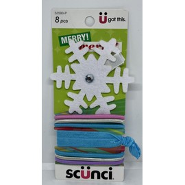 Scunci Snow Flakes Assortment Ties 8pcs