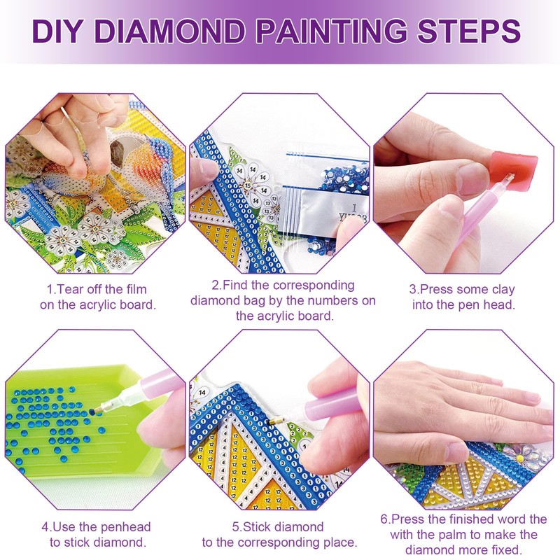 ARTopet Diamond Art Painting Multi-Grid Storage Box DIY Wooden Moon