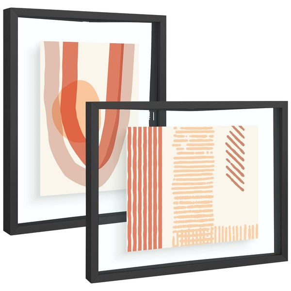 Frametory, 8x10 Floating Picture Frame - Metal Photo Frame -