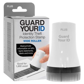Guard Your ID Rodillo Avanzado Amplio 2.0, sello de seguridad para prevención del robo de identidad, blanco