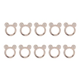 10pcs Rhinestone Spring O Rings Cute Bear Head Zinc Alloy Round Snap Clip Buckle Round Carabiners Clips for Key Chains