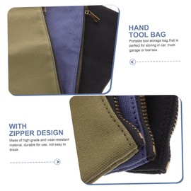 WOONEKY 3pcs Canvas Tool Storage Pouch Zipper Utility Bags for Organizing Hand Tools Lightweight and Portable for Home and Garage Use