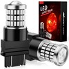 Nilight - foco LED 3157, 2 unidades, 57 LED, rojo, 3156, 3056, 4157, 3057, luces intermitentes, luces traseras con proyector de repuesto para...      