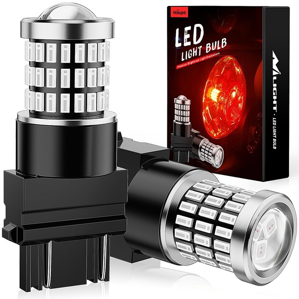 Nilight - foco LED 3157, 2 unidades, 57 LED, rojo,