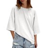 Tankaneo Womens Oversized Half Sleeve Tshirts Summer Casual Crew Neck