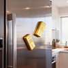 Kynzaro 2-Pack Magnetic Fridge Bottle Opener, Gold Bar Design with
