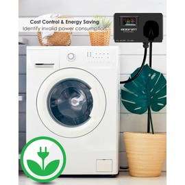 50A AC Power Meter, 240V NEMA 14-50P to NEMA 14-50R LCD Display Digital Multimeter Tester with 1.3FT 10AWG Cable, Multifunction Energy Monitor Voltage Current Frequency Power Factor Outlet Monitor