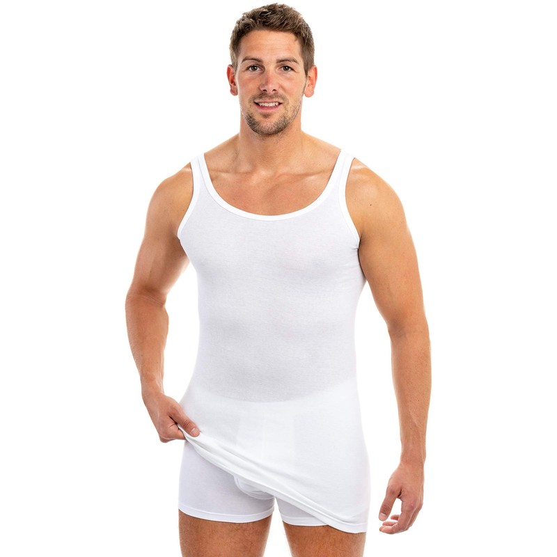 HERMKO 3007 Pack of 3 Extra Long Men's Vest (+10