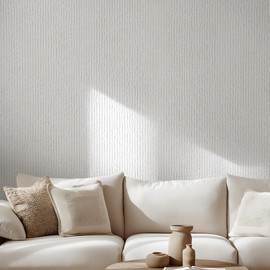 3D Faux Stone Peel and Stick Roll-15.7"x110"Thick PVC Foam Wall Paneling,DIY Self Adhesive Removable Waterproof&Sound Dampening for Cement Texture Accent Wallpaper for Living Room,Bedroom(Off-White)