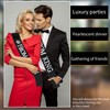 SKJIAYEE 2 Pack Prom King and Prom Queen Sashes, Black
