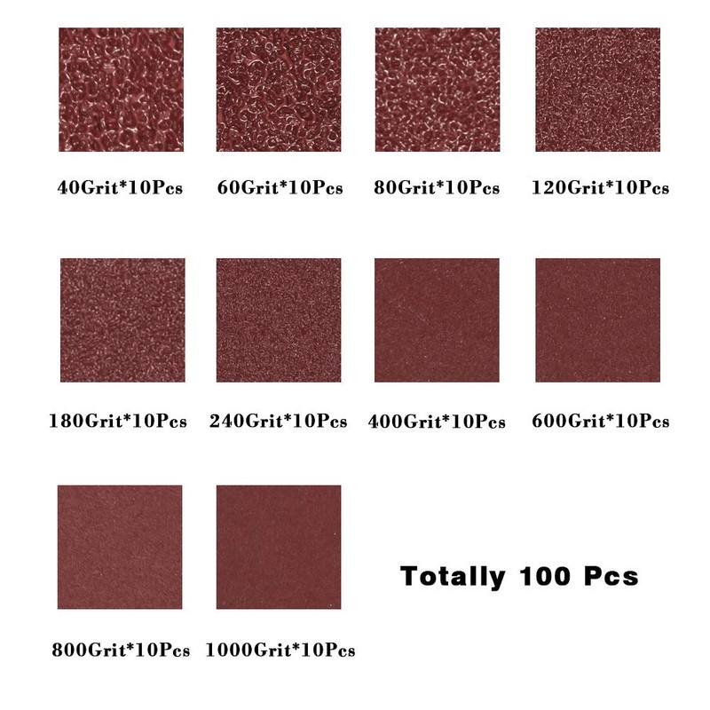 SPEEDWOX 100pcs 3-1/8 Inch 80mm Triangle Sanding Pads Assorted 40/60/80/120/180/240/400/600/800/1000