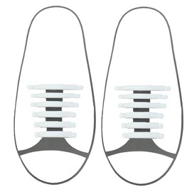 Elastic Shoe Laces Pack of 12 – For Children and Teenagers, Trainers - white -