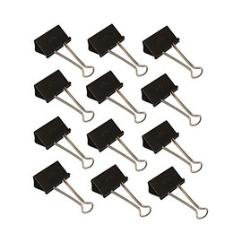 Wedo 6421451 Foldback Clips, Pack of 12, Painted Metal Removable Bracket, Strong Spring