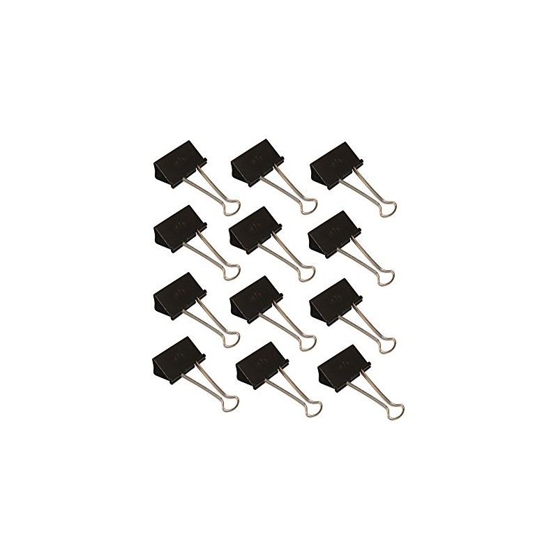 Wedo 6421451 Foldback Clips, Pack of 12, Painted Metal Removable