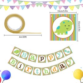 Dinosaur Birthday Banner Dinosaur Happy Birthday Banner Dinosaur Birthday Decorations Cute Dinosaur Happy Birthday Sign for Boys Dino Theme Party Favors Birthday Supplies Happy Birthday Banner Pastel