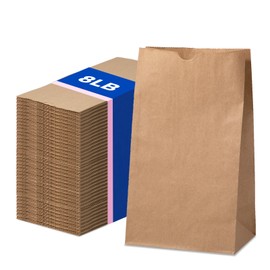 FMP Brands 200 Pack 8 lb Brown Paper Lunch Bags, 12.4 x 6 x 4" Premium Kraft Paper Bags Bulk for Small Business, Recyclable Snack Sacks, Durable Grocery Bag for Food Storage, Packing