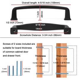 KOOFIZO Square Foot Cabinet Arch Pull - Chrome Furniture Handle, 3.8 Inch/96mm Screw Spacing, 10-Pack for Kitchen Cupboard Door, Bedroom Dresser Drawer, Bathroom Furniture Hardware