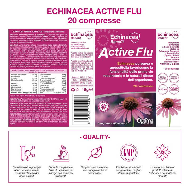 Echinacea Benefit Active Flu, 20 compresse