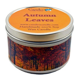 Autumn Leaves, Fall Scented Soy Candle Tin (6 oz), Autumn Candles
