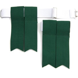 USA Kilts Economy Green Kilt Flashes with Adjustable Elastic Garter