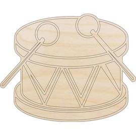 Music Drum - Laser Cut Out Unfinished Wood Craft Shape MSC37 9" / 1/4" thick