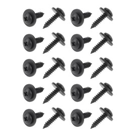 VekAuto 20pcs Car Fender Inner Fender Bumper Cover Screw Compatible for Honda Accord 2006-2007 Heavy Duty Metal Black License Bracket Tapping Screw