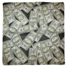 MWS 22"x22" Multiple 50 & 100 Dollar Bills 100% Cotton Bandanna