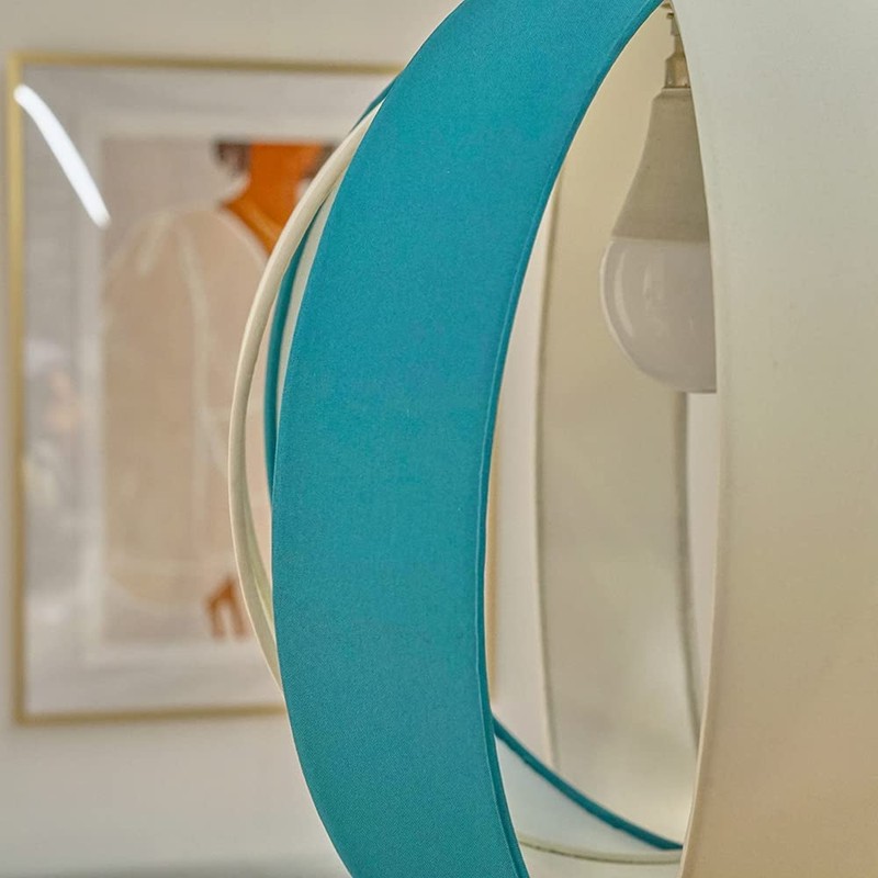 MiniSun | Modern Turquoise/Teal and Cream Fabric Cocoon Style Ceiling