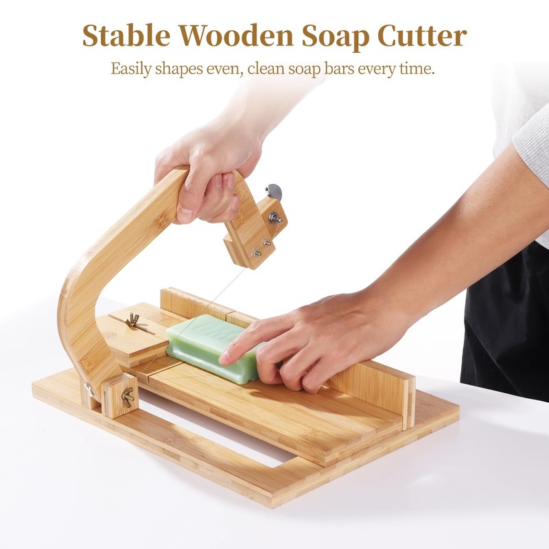 Wooden Soap Cutter, Handmade Soap Cutting Tool with Adjustable Wire