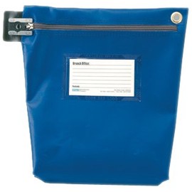 Versapak Cash Bag Tamper-Evident Zip Heavyweight Material Small W178xD50xH152mm Blue Ref CCB0