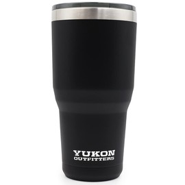 Yukon Outfitters Freedom High Grade 18/8 Corrosion-Resistant Stainless Steel Double Wall Vacuum Insulated Tumbler (30oz / 890ml) - 7.85" H x 3.9" Top Dia. / 2.9" Bottom dia., Black