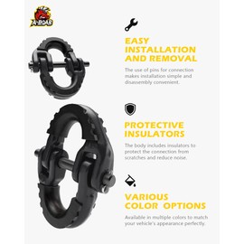 A-BOAR 1/2 Safety Chain Connector Link, 2pack Hammerlock Coupling Link for Trailer Chains Connect, Drop Forged Steel Tow Hitch Safety Chain Connector Link, Black