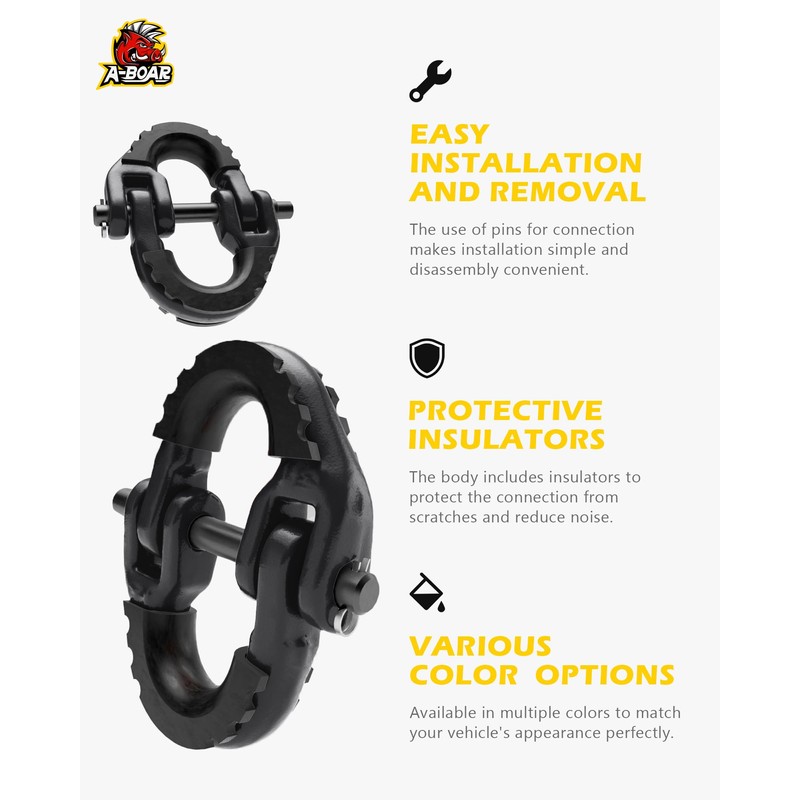 A-BOAR 1/2 Safety Chain Connector Link, 2pack Hammerlock Coupling Link