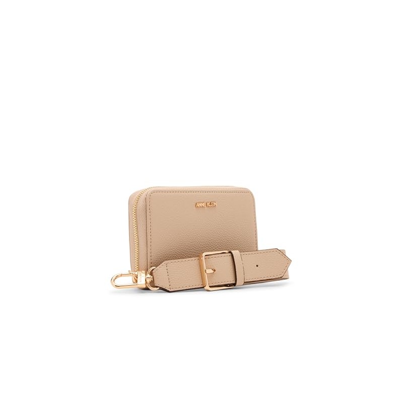 Anne Klein Womens Zip Around Wallet, Sesame