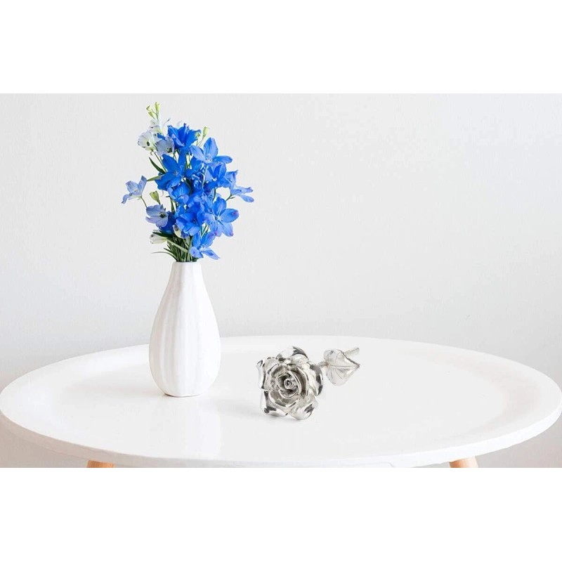 BESZONE Solid Pure Tin Rose 10Th Anniversary Gift Handcrafted Sculpture
