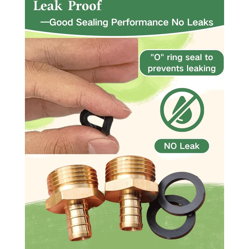 3/4"PEX to 3/4" Garden Hose Male Adapter for PEX-B/C Tubing