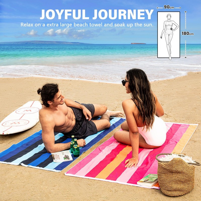 Winthome Beach Towel, Extra Large Microfibre Beach Towel for Adult,