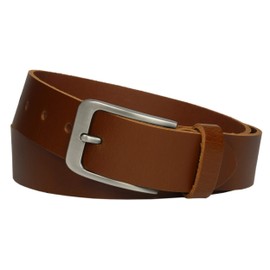 Vascavi® leather belt made of cowhide leather, 3.5 cm wide and approx. 0.3 cm thick, real leather belt, made in Germany, can be shortened for men and women #3,5-0001 - light brown