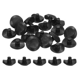 sourcing map 20Pcs Arch Glass Top Table Bumpers with Stem, Soft Rubber Grippers Anti Slip Pads for 6mm Hole, Table Spacers Furniture Cabinet Pads Foot End Caps Covers Protectors, Black
